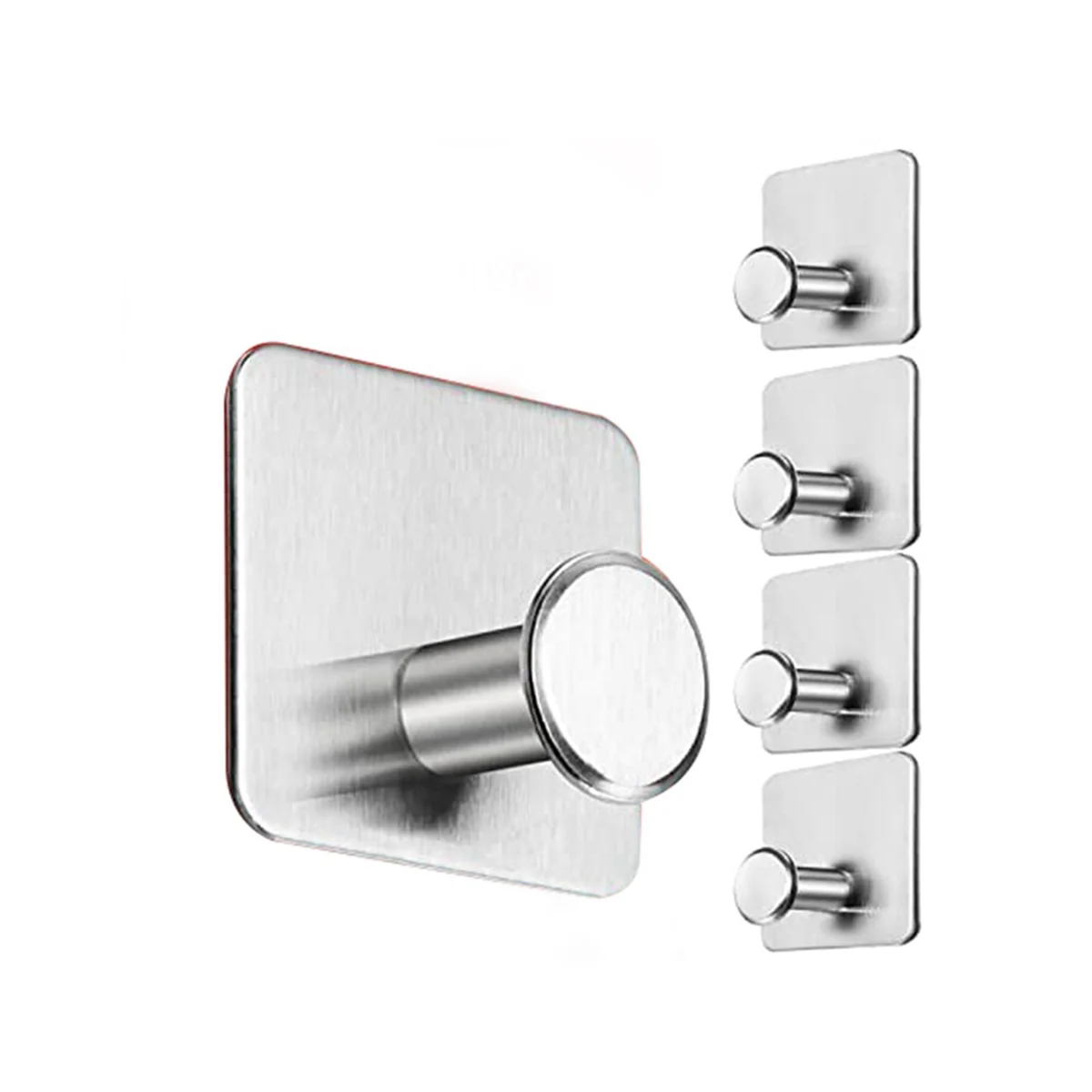 

Towel Holder No Drilling,Set of 5 Stainless Steel Hooks Self-Adhesive, Wet Room Suitable Adhesive Hooks