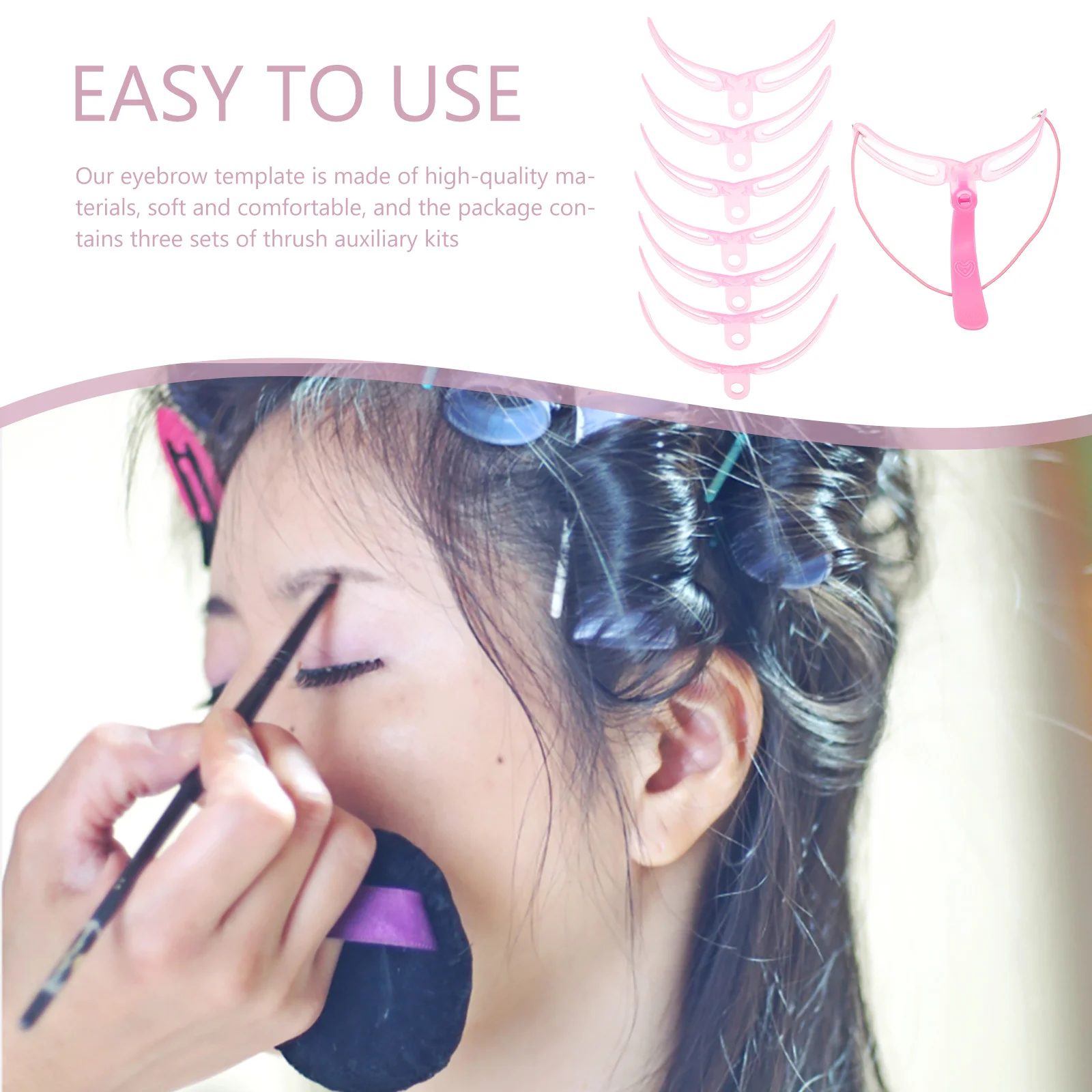 3 set di strumenti per stencil per sopracciglia, modello per sopracciglia portatile riutilizzabile per tutte le forme del viso, accessorio per il trucco facile da pulire, adatto ai viaggi