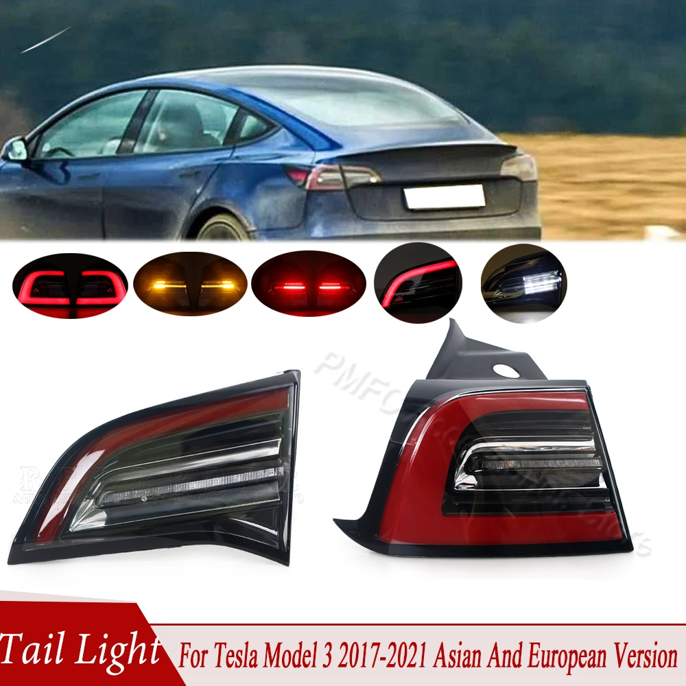 For Car Rear Warming Brake Lamp Rear Tail Lamp 1502088-00-B 1077397-00-G For Tesla Model 3 2017-2021 Asian And European Version 