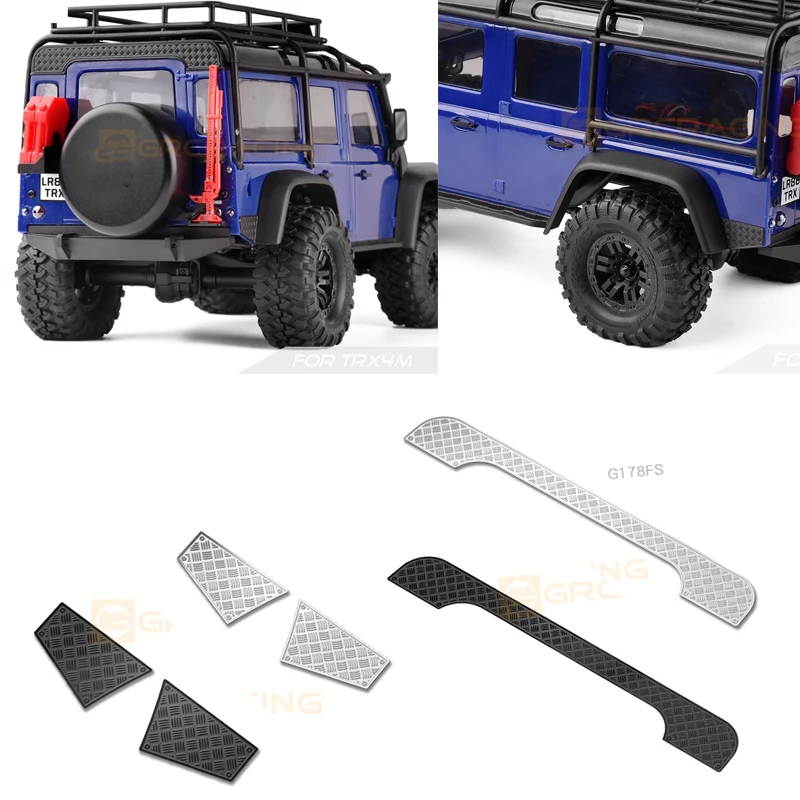 

TRX4M Metal Tailgate Tail Skid Plate Body Shell Decorate Trim for 1/18 RC Crawler Car Traxxas TRX4-M Defender Upgrade Parts