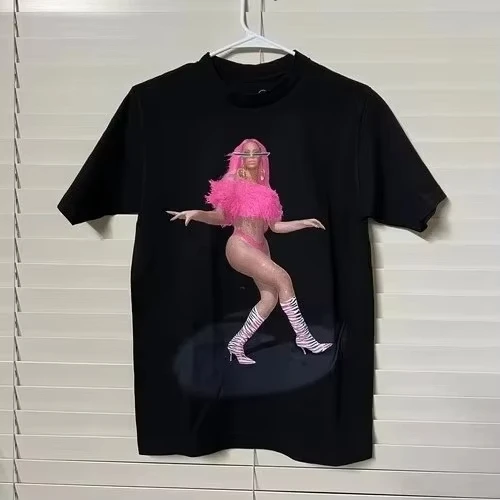 2025 Verano Nuevo Beyoncé Renacimiento Tour Merch LA Beyoncé Raro Negro Unise Casual Confort Verano Algodón Top Tamaño grande