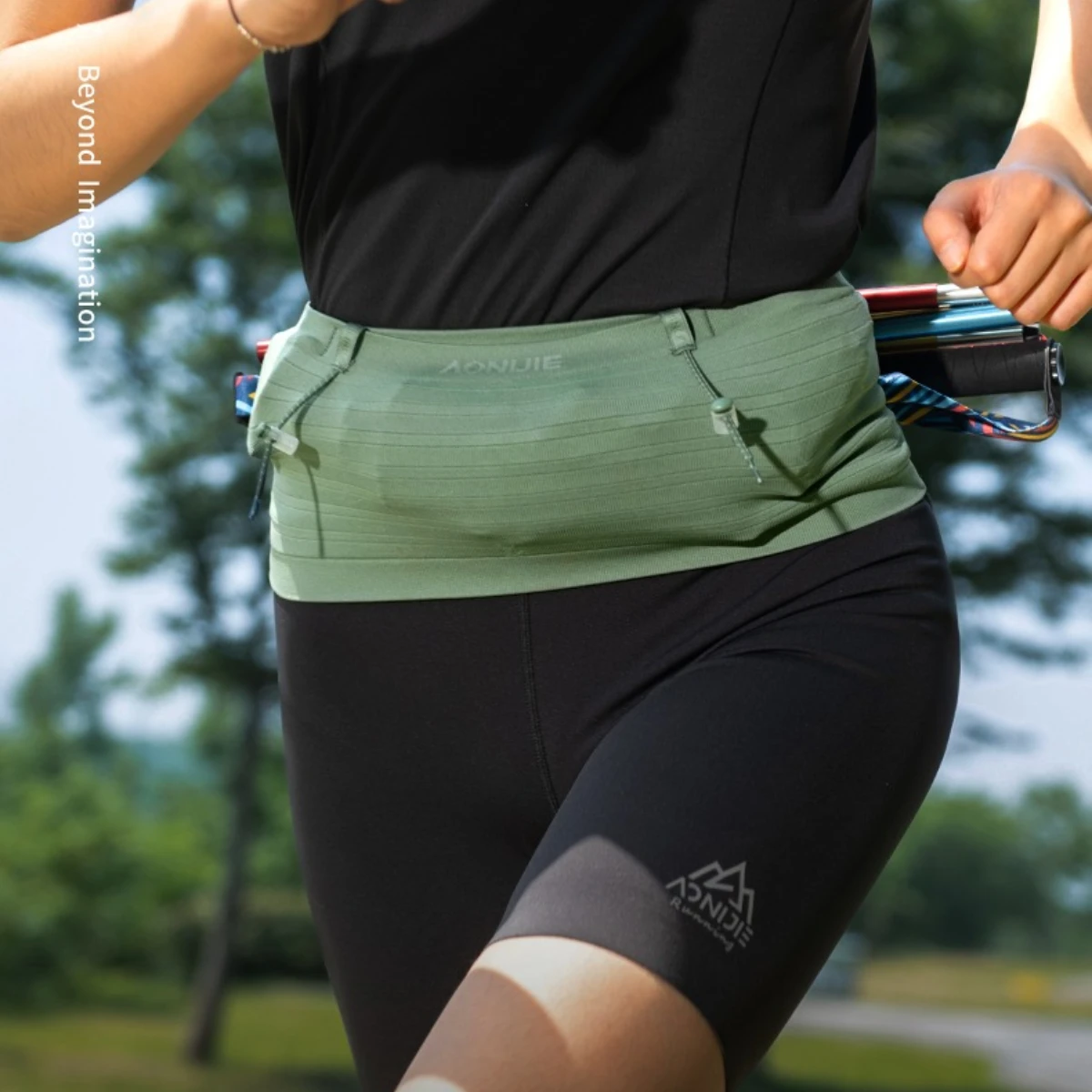 AONIJIE W8116 Six Colors Woven Elastic Sports Waist Bag Pack Running Race Number Belt for Triathlon Marathon Cycling Mountain