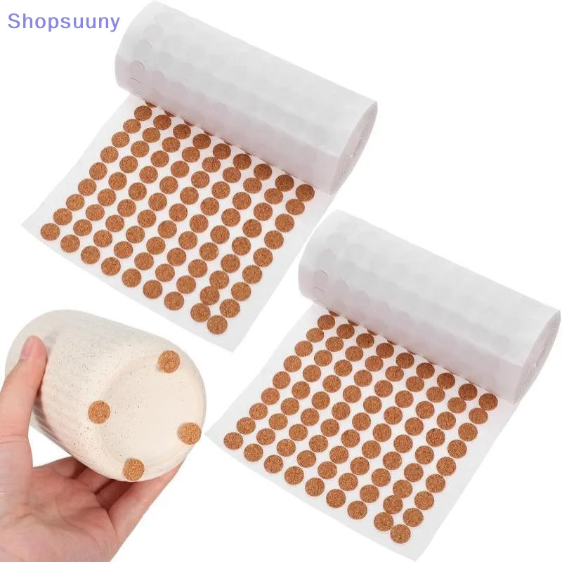 [SU]1000Pcs/Roll Anti Slip Cork Pads Adhesive Cork Rounds For Plant Pot Coasters Cabinet Bumpers Floor Protector[SU]