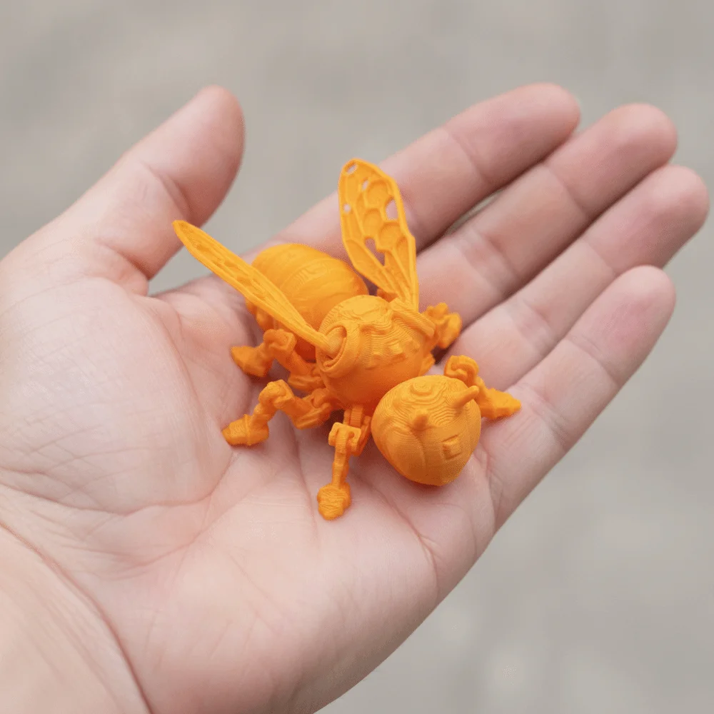 Movable Joint 3D Printing Bee Model Wing Joints Handmade Mechanical Bee Creative Design 3D Printed Movable Joint Insect