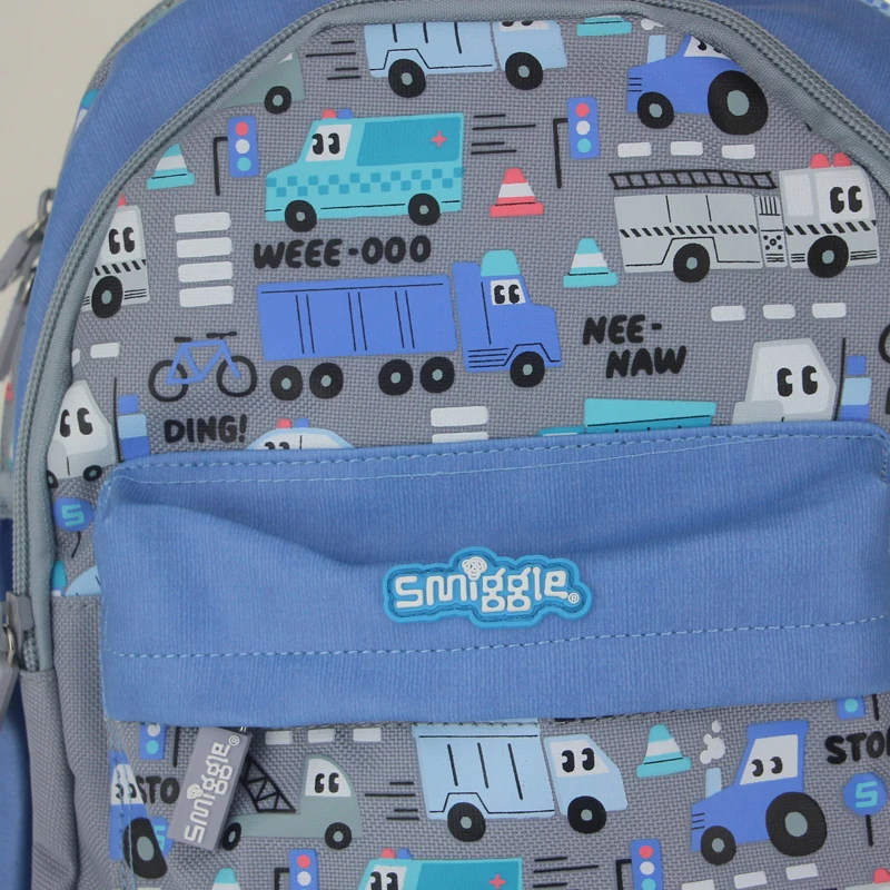 حقيبة مدرسية للأطفال حقيبة ظهر كتف للأولاد شاحنة خلاط رمادية kawaii1-4 سنوات 11 بوصة