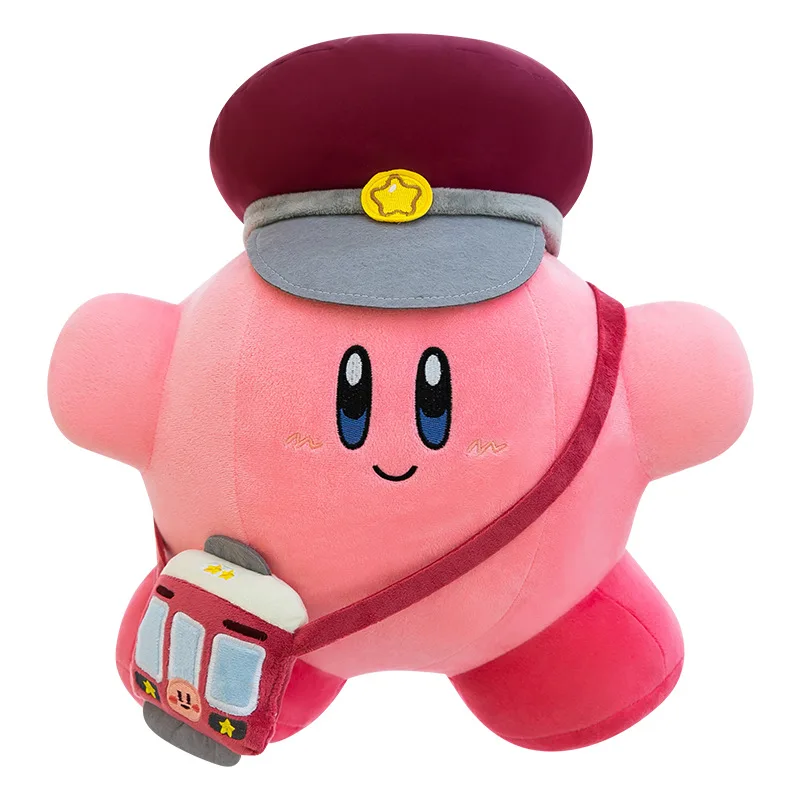 New 65cm Fluffy Kirby Station Attendant Plush Pillow, Ultra-Soft Pink Kirby Stuffed Toy, Cozy Anime Cushion for Sofa & Bed view 5