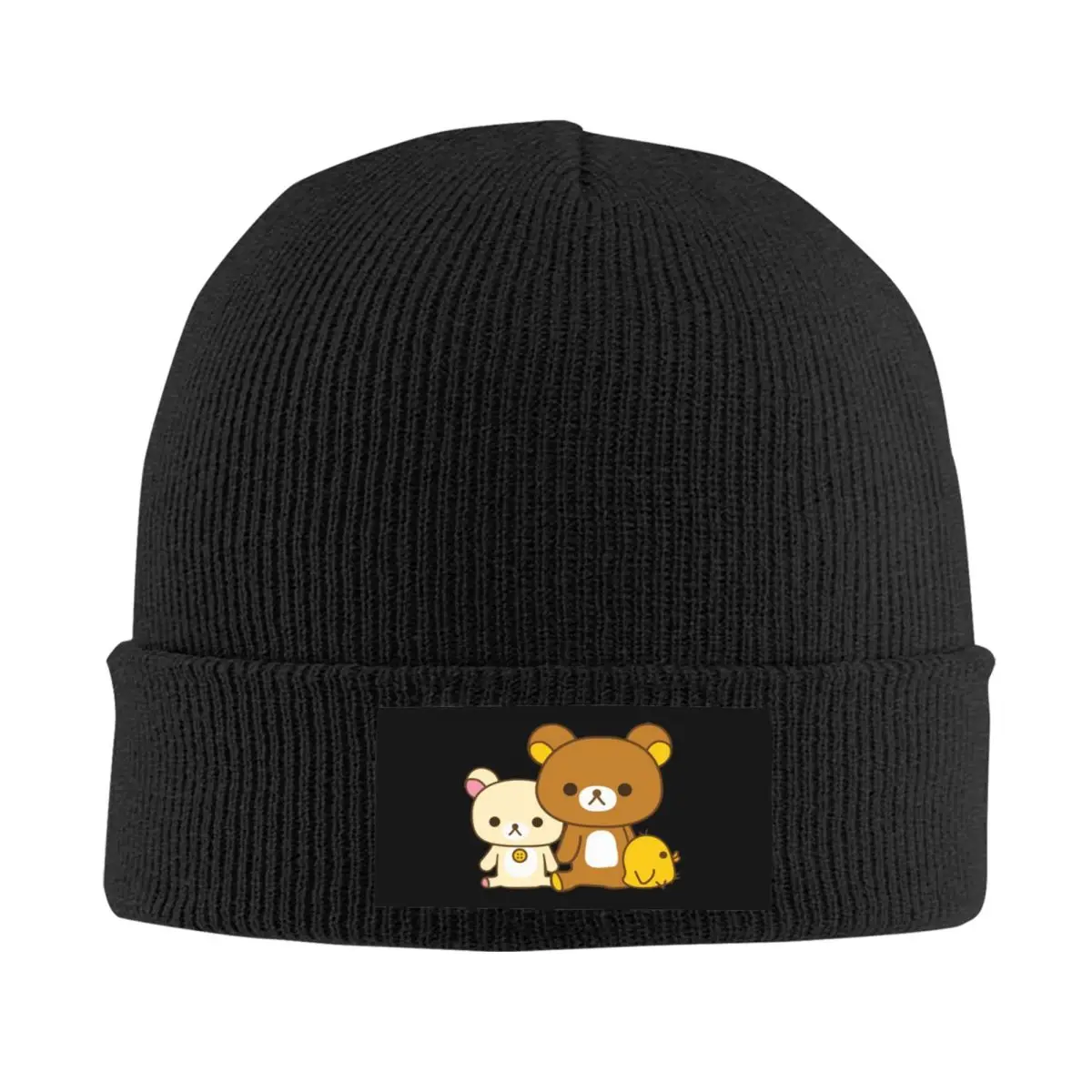 

Шапка-бини Rilakkuma на заказ, зимняя теплая шапка унисекс, женские вязаные шапки, крутые шапки с медведем и мультяшными черепами, шапки для мужчин и женщин