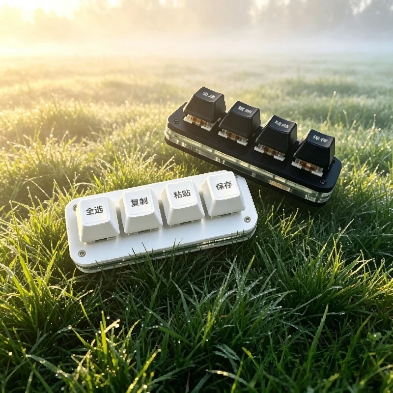 

Мини-механическая клавиатура с 4 клавишами, USB-подключение, настраиваемая макроклавиатура, клавиши для копирования и вставки, мини-макроклавиатура