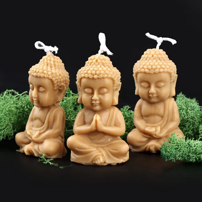 Buddha Candle Silicone Mold DIY Home Decoration 3D Buddha Gypsum Soap Cement Resin Mold Festival Gift Making Candle Supplies