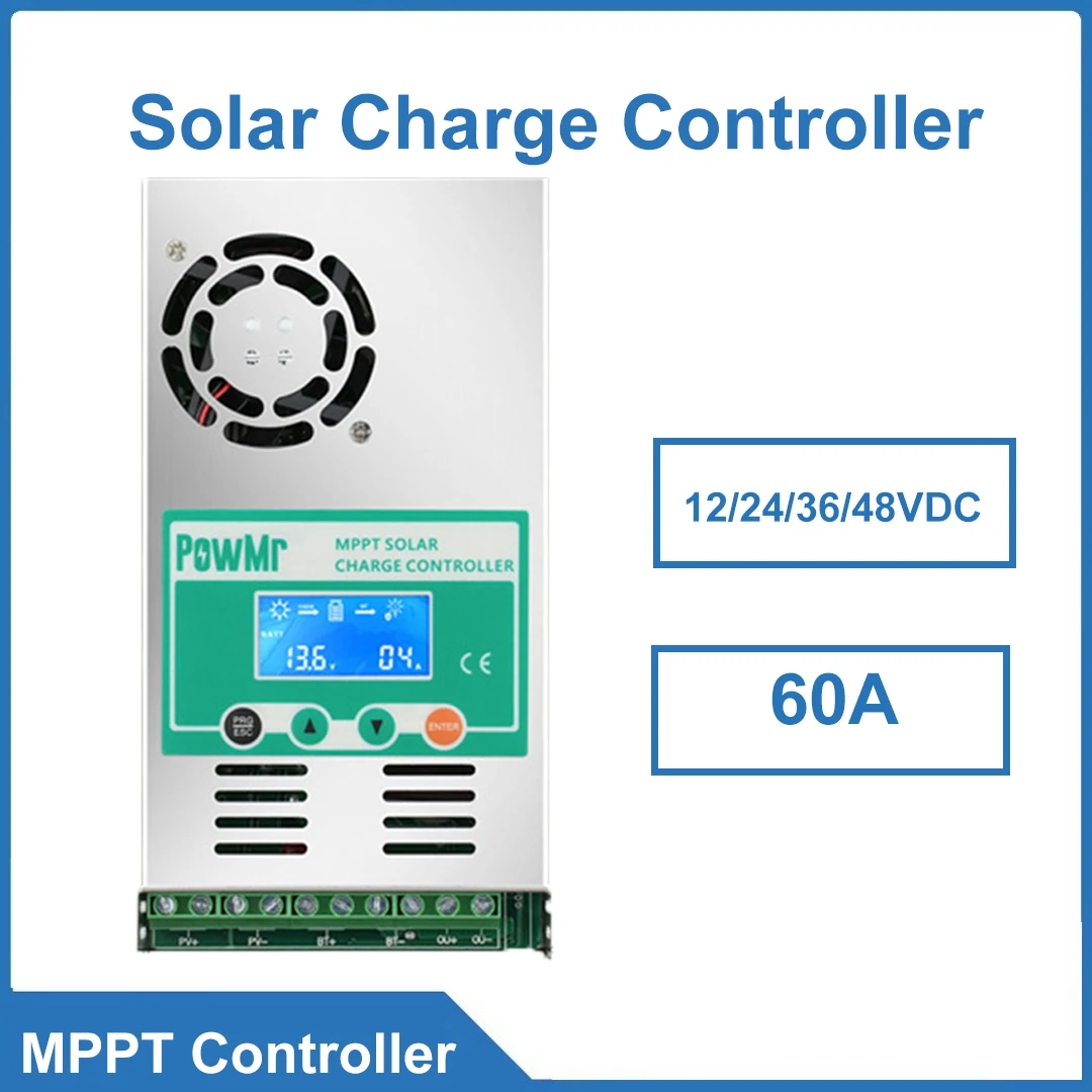 MPPT Solar Controller 60A 12V - 48V Photovoltaic RV Home Energy Storage Control System MPPT Controller