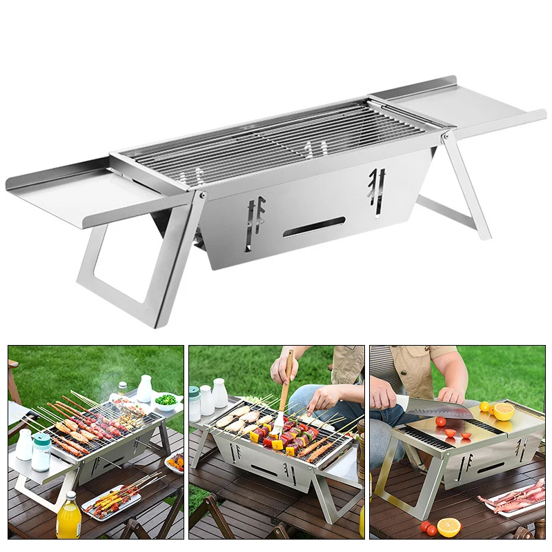 

Outdoor portable folding barbecue stove stainless steel for home camping BBQ Grills smokeless stove 캠핑조리기구