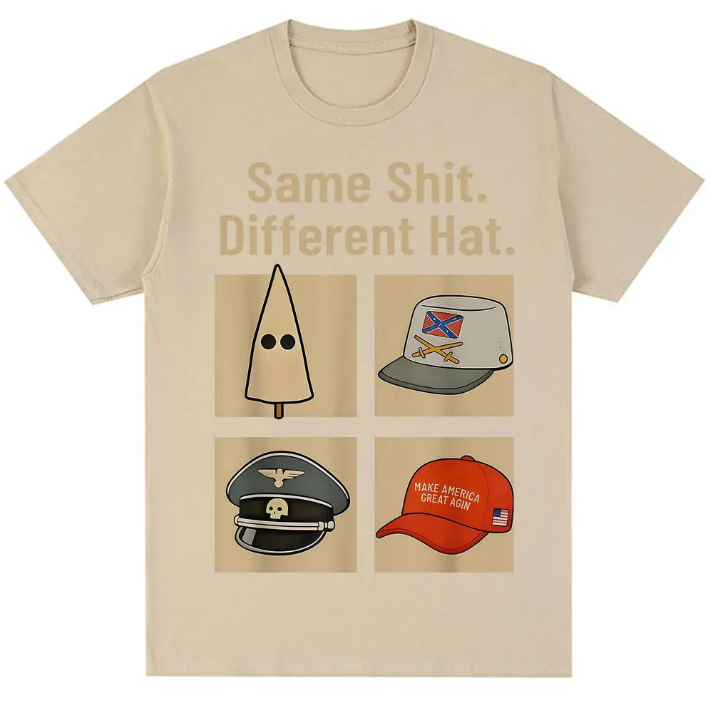 مضحك نفس القرف قبعة مختلفة ميمي الجرافيك تي شيرت الرجال النساء الفكاهة Vintage الجدة تي شيرت المتضخم 100% القطن عادية تي شيرت #6