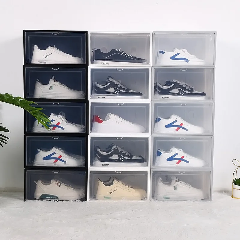 1pes Simple atmospheric pressure flower moon black and white dust-proof shoe storage box with large shoe box on the side