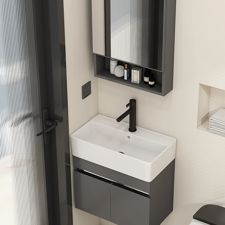 

Stainless steel bathroom cabinet, bathroom wash basin, small apartment wash basin, washbasin cabinet combination
