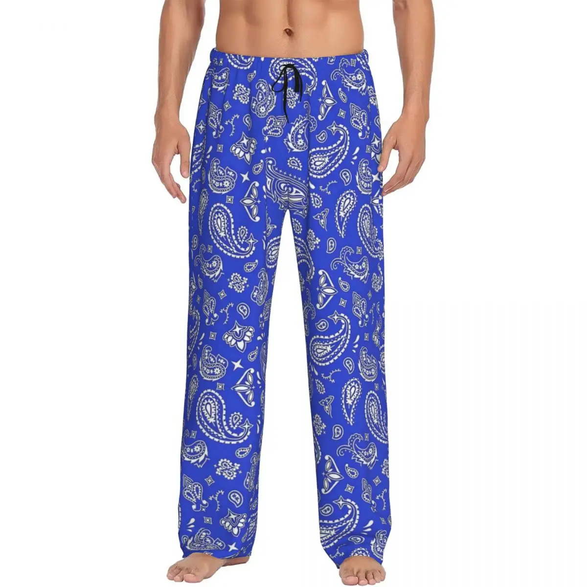 

Custom Printed Paisley Pajama Pants Men's Floral Pattern Sleep Sleepwear Bottoms with Pockets