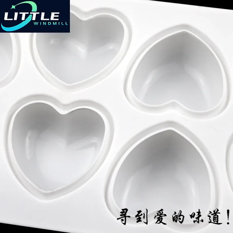 8 Conjoined Heart-shaped Silicone Mousse Cake Mold DIY Aromatic Gypsum Mold