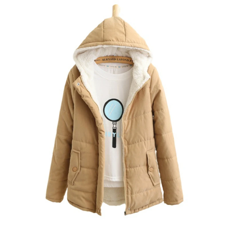 2024 New Autumn and Winter Korean Version Versatile Loose Hooded Thickened Velvet Cotton Coat Women\'s Imitation Sherpa Jacket