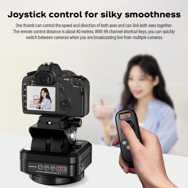 SOONPHO M4PRO عموم إمالة Ptz بانورامية التصوير الفوتوغرافي بزاوية 360 درجة الدورية الكهربائية للتحكم عن بعد Timelapse الدوار