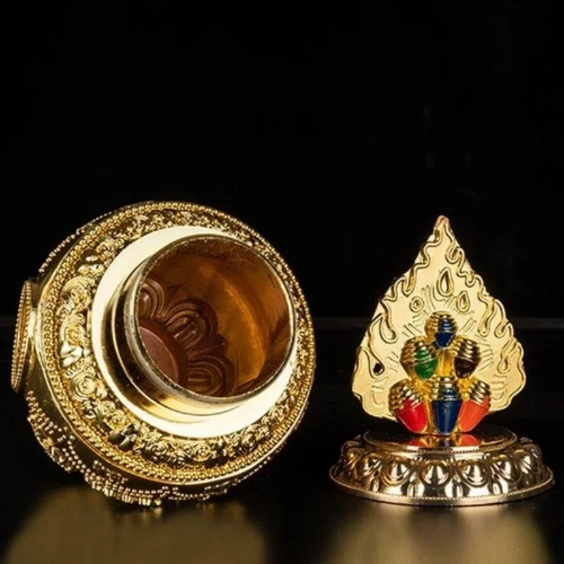 

6,4-дюймовая бутылка Tibetan Mani из сплава, буддийская тантрическая бутылка для буддизма