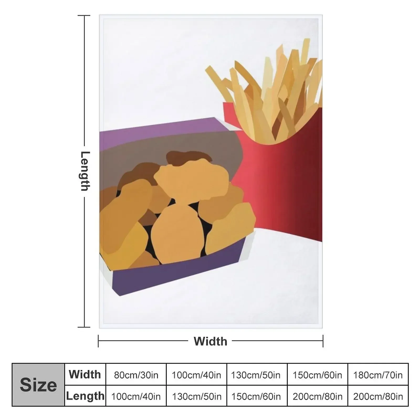 Chicken Nuggets and Fries Throw Blanket Giant Sofa Tourist For Decorative Sofa Camping Blankets