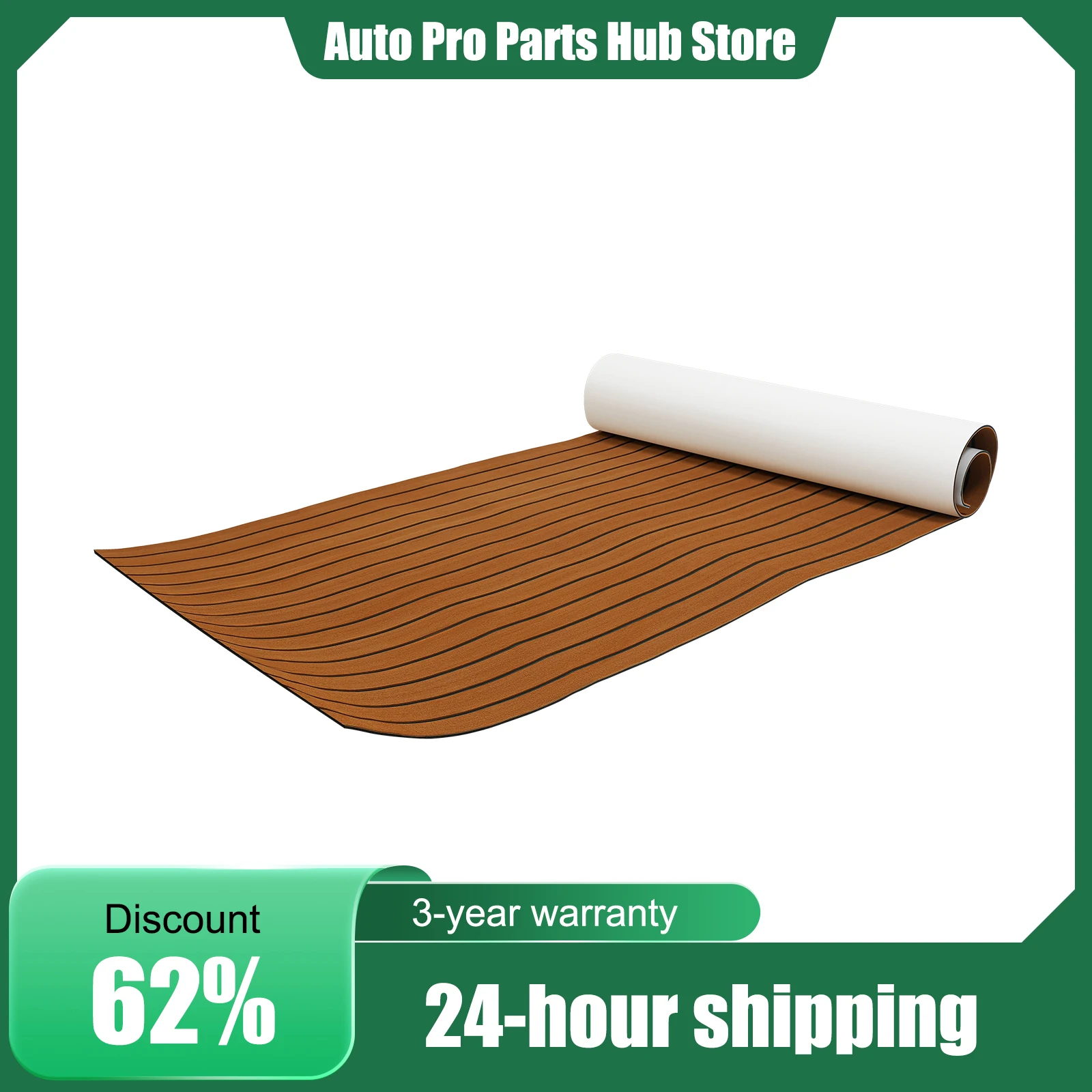 

Eva Foam Faux Teak Boat Decking Mat, Marine Yacht Brown Deck Sheet, Anti-Slip Self Adhesive Vehicle Pad, 900x2400x6mm