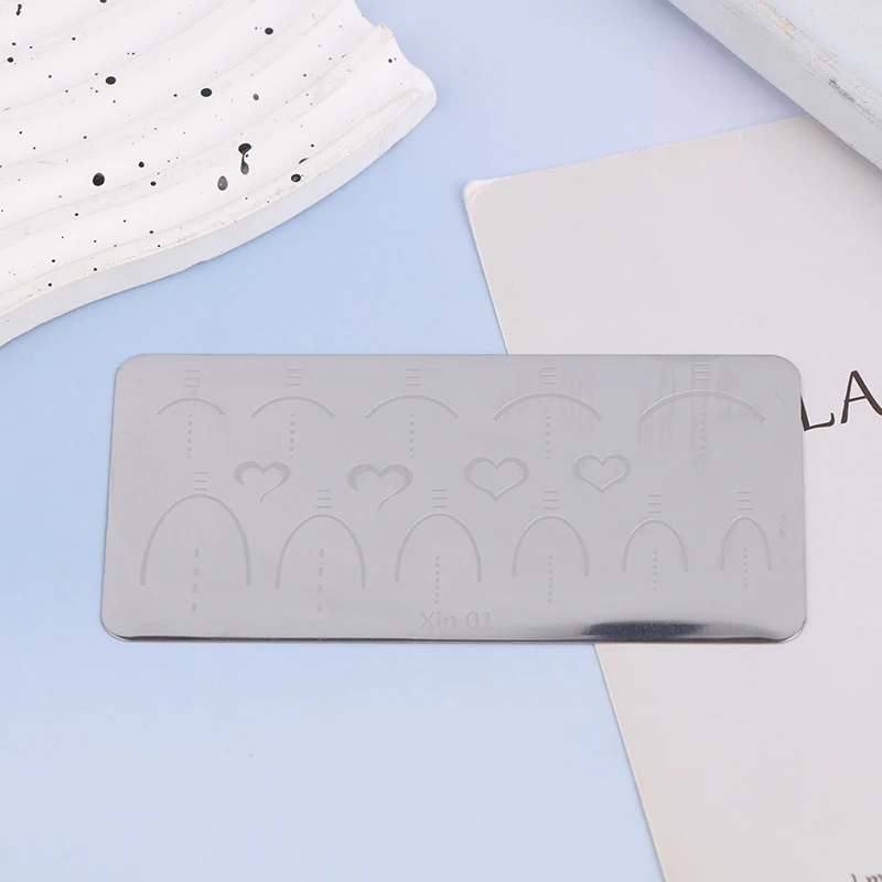 Nail Art Stamping Plate French Designs Geometry Wave Line Drawing Printing Love Stamp Templates Nail Charm Mold Stencil Tools