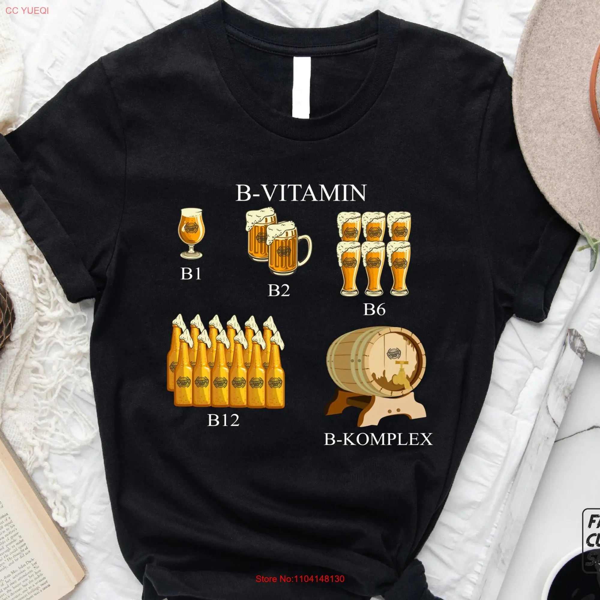 Funny B Vitamin Beer T Shirt Humorous B1 B2 B6 B12 Complex for Lover Hilarious Drinking E0280 long or short sleeves