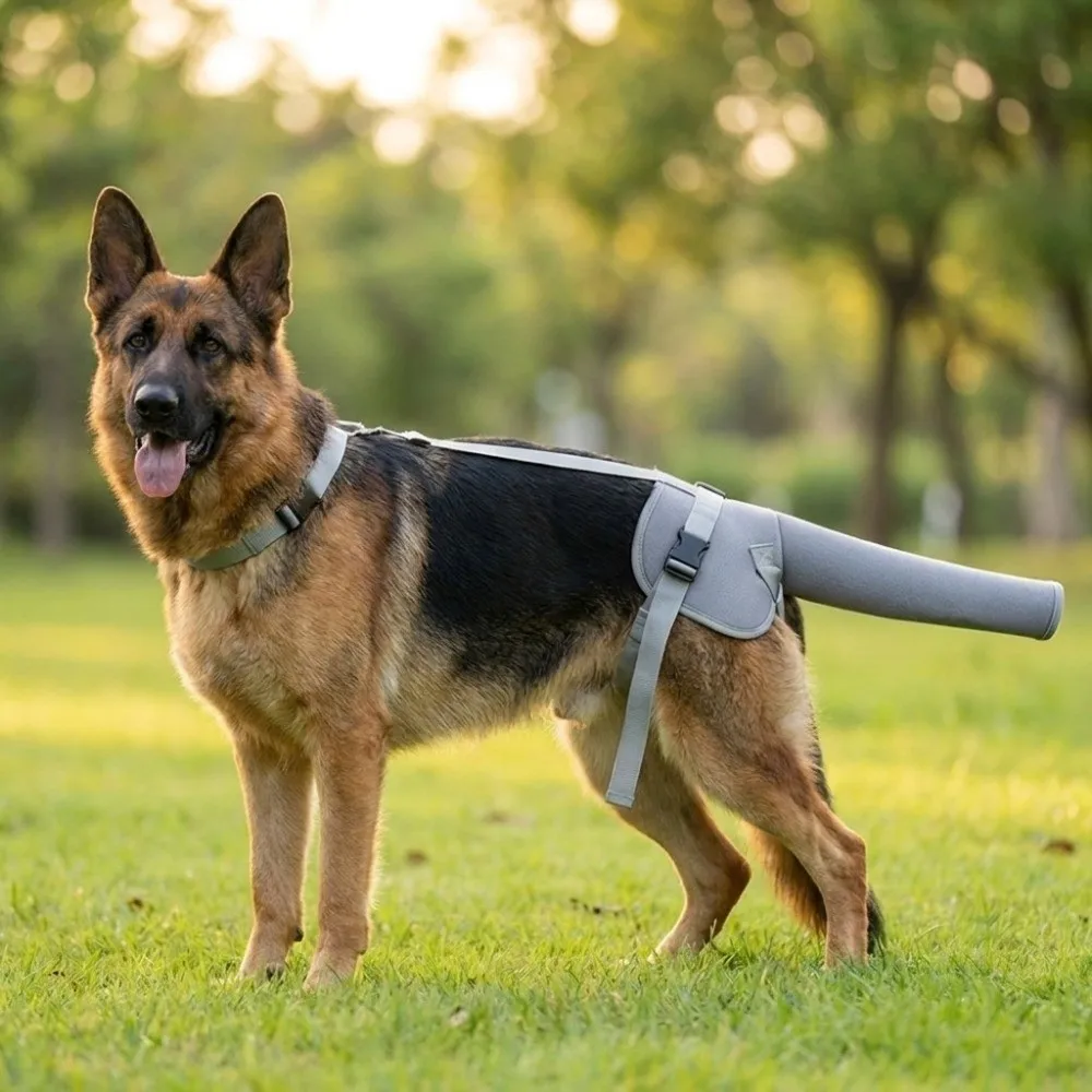 Soft Breathable Dog Tail Protector Adjustable Anti-Licking Pet Tail End Bag Splash-proof Dog Wound Guard Sleeve Beauty Treatment