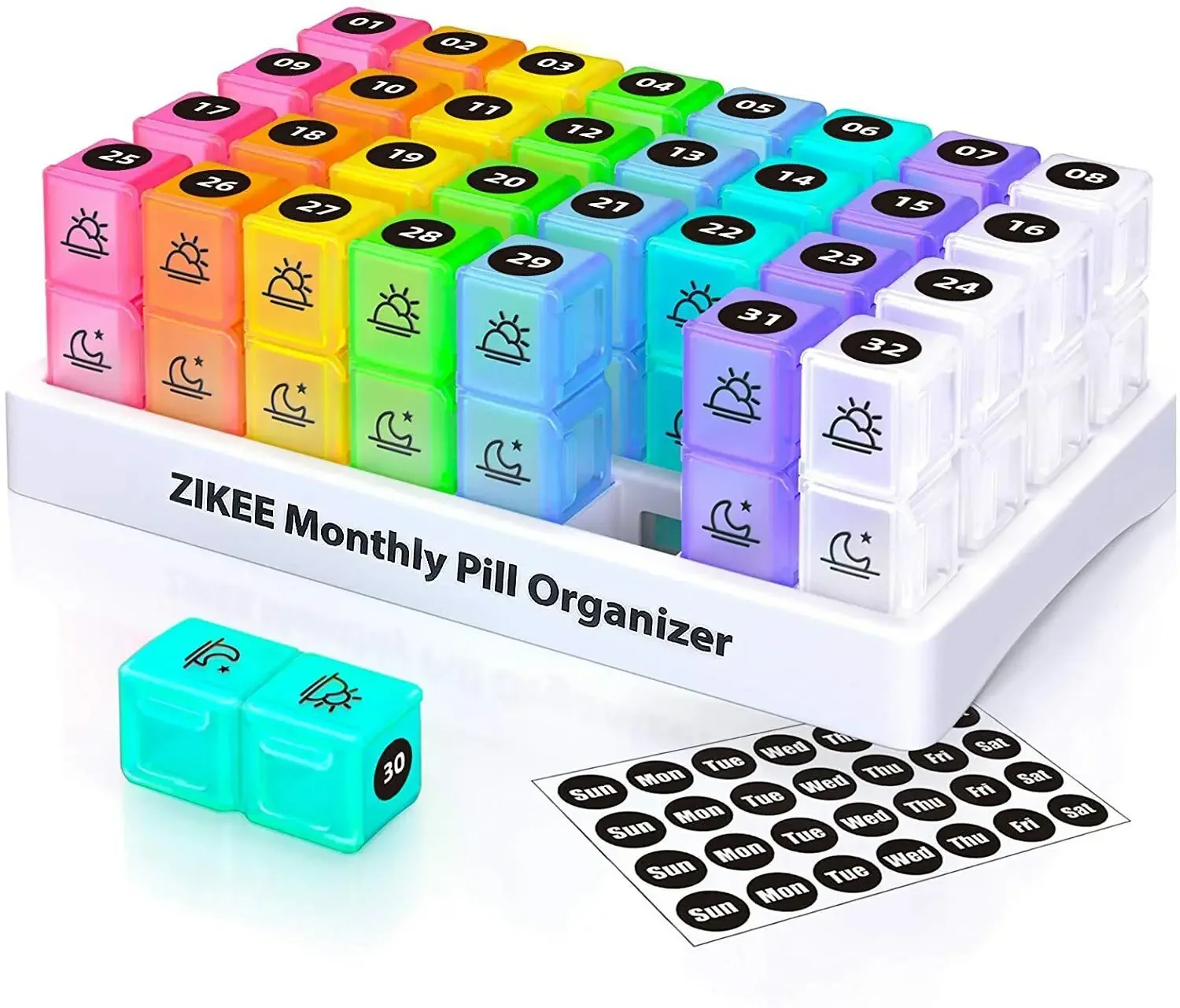 Monthly 31/32 Grids Pill Box Case Container Organizer Travel Pill Case Storage Box Organizer One Month Pill Medicine Container