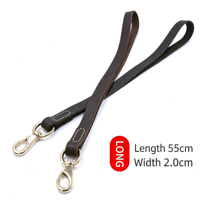 New Traffic Short Leather Dog Leash Hand Stitched Heavy Duty Pet Walking Lead One Step Close Control Training Leash for Big Dogs