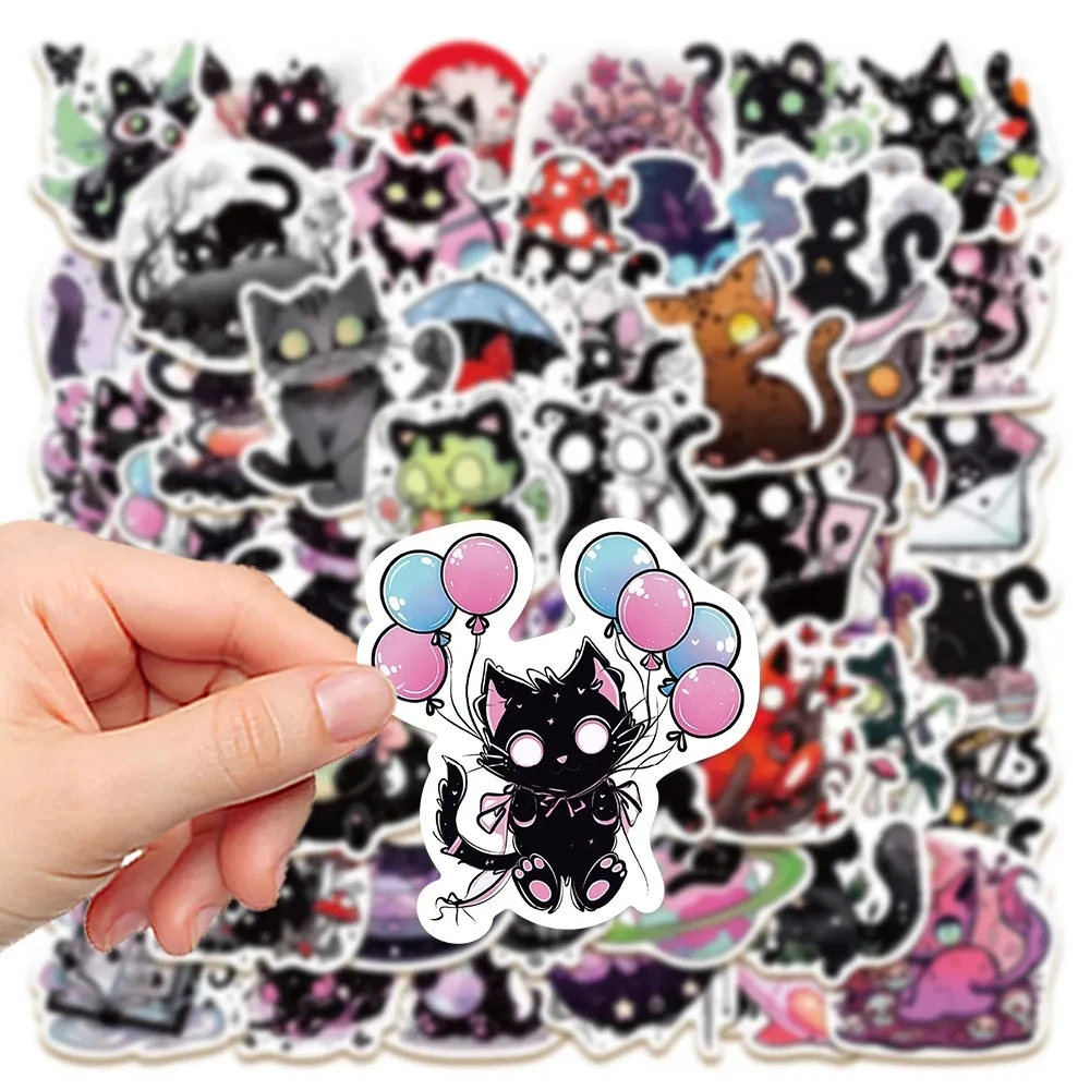 10/30/50pcs Horror Magic Demon Cat Cartoon Stickers Graffiti Phone Laptop Skateboard Cool Goth Decoration Decals for Kids Toys