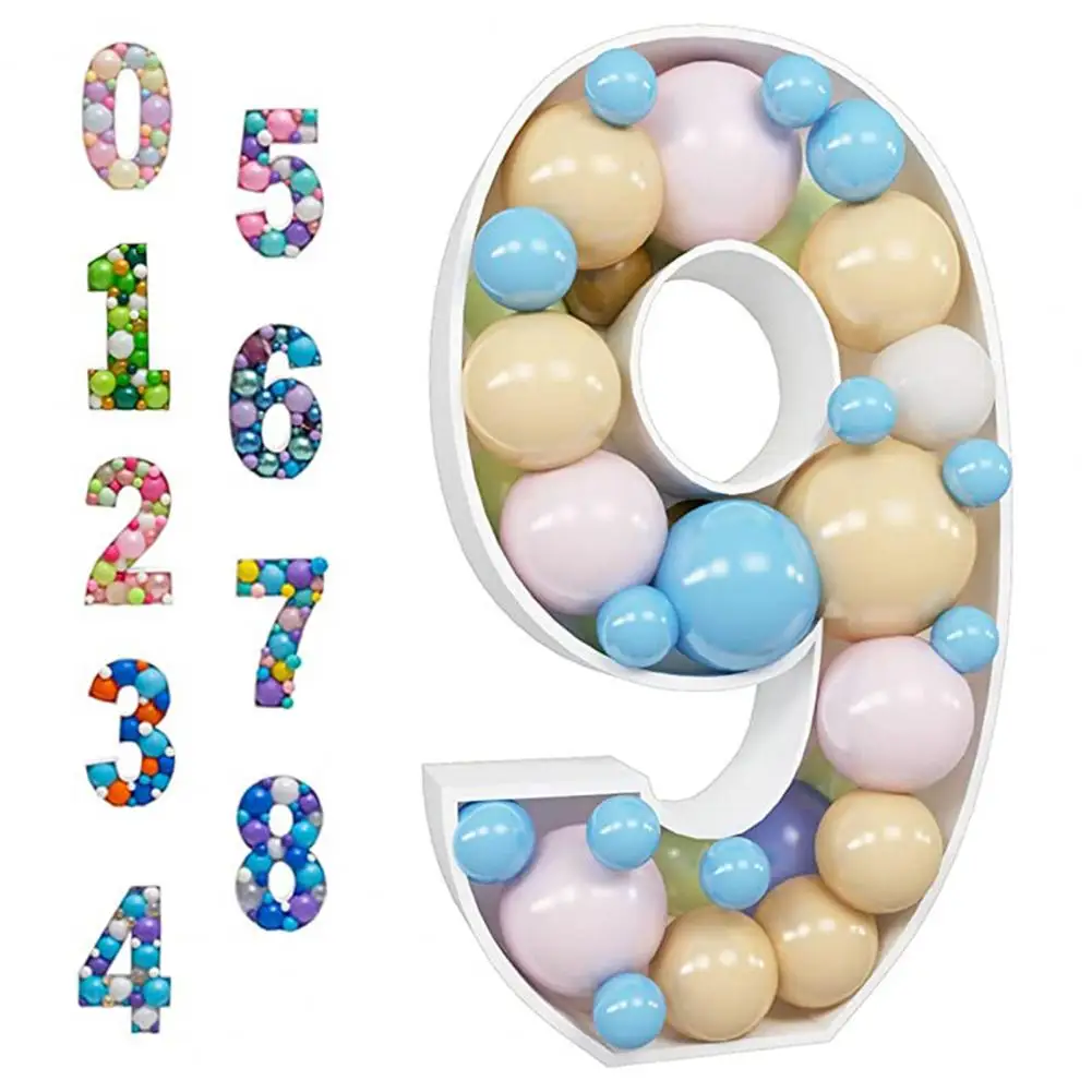 Great Waterproof Smooth Surface Birthday Party 3D Number Backdrop Panel Wedding Supplies Number Board Backdrop Board