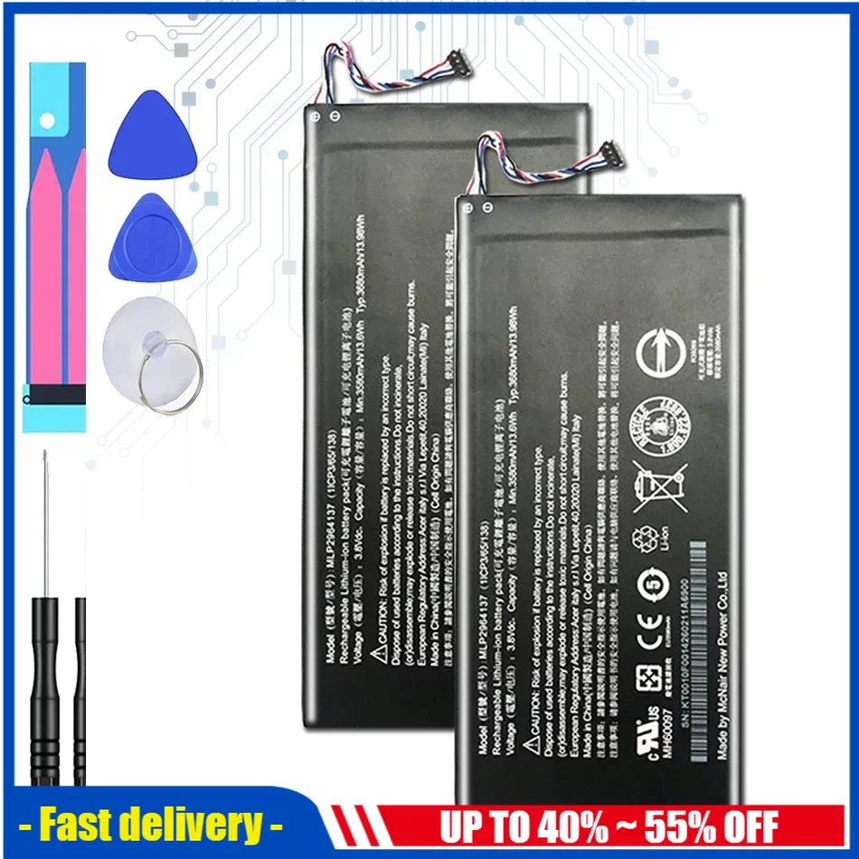 

Free Tool new 3580mAh MLP2964137 battery for Acer lconia One 7 B1-730 B1-730HD A1402 3165142P