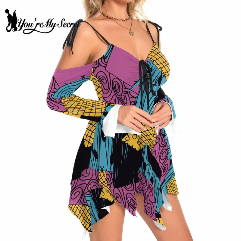 Sky02 [أنت سري] فستان بدون أكمام لحفلات الهالوين ليلة قبل عيد الميلاد كابوس سالي أنيمي المهرج تأثيري Co88Li