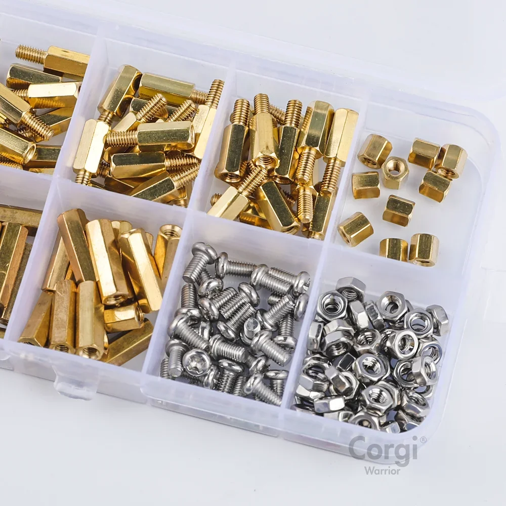 Motherboard Standoffs Screws Nuts Kit Pieces M2 M2.5 M3 M4 48-320 Hex Male Female Brass Spacer for Electronic DIY PCB Circuit