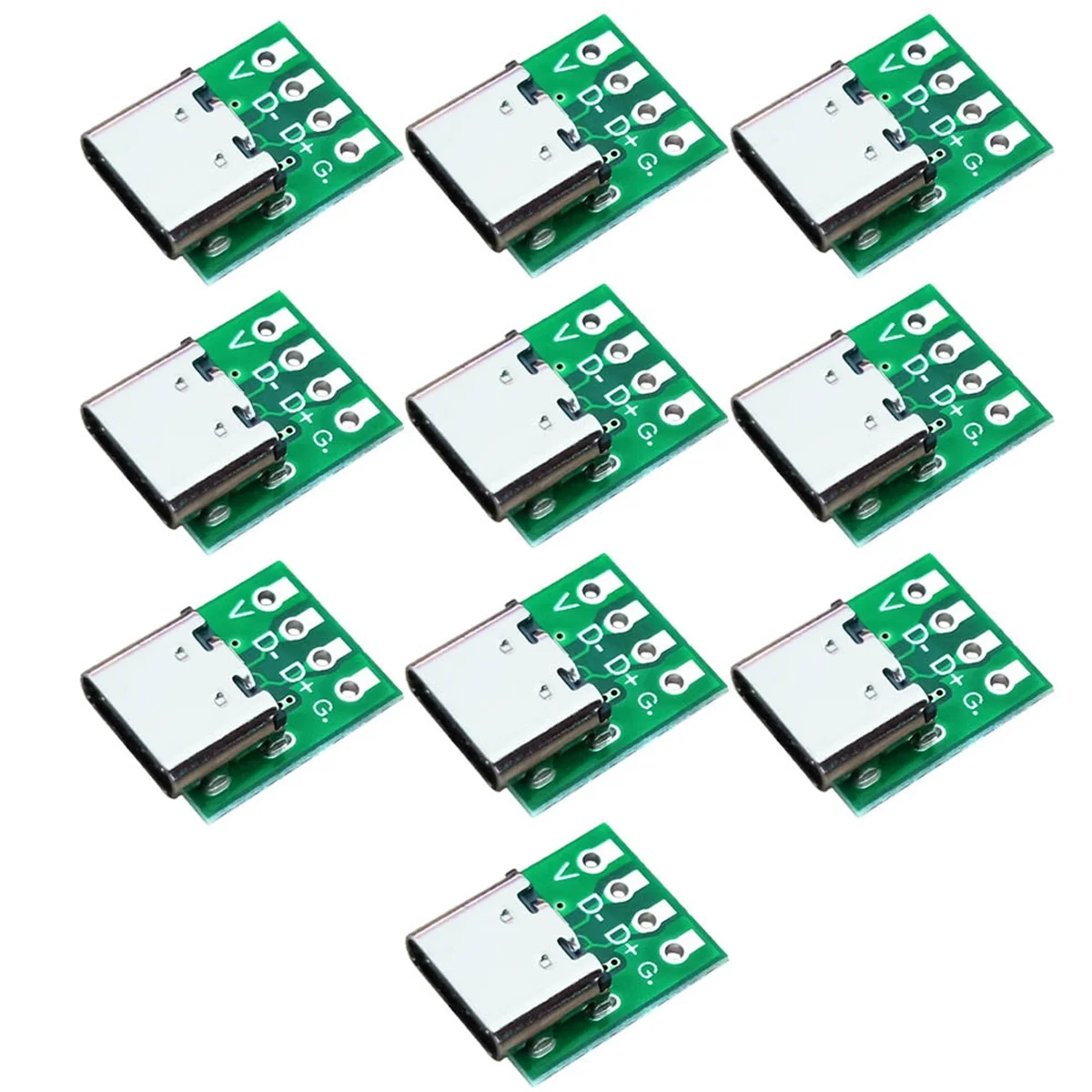 10 PCS TYPE-C USB3.1 16 Pin Female to 2.54mm Type C Connector 16P Adapter Test PCB Board Plate Socket for Data Transfer