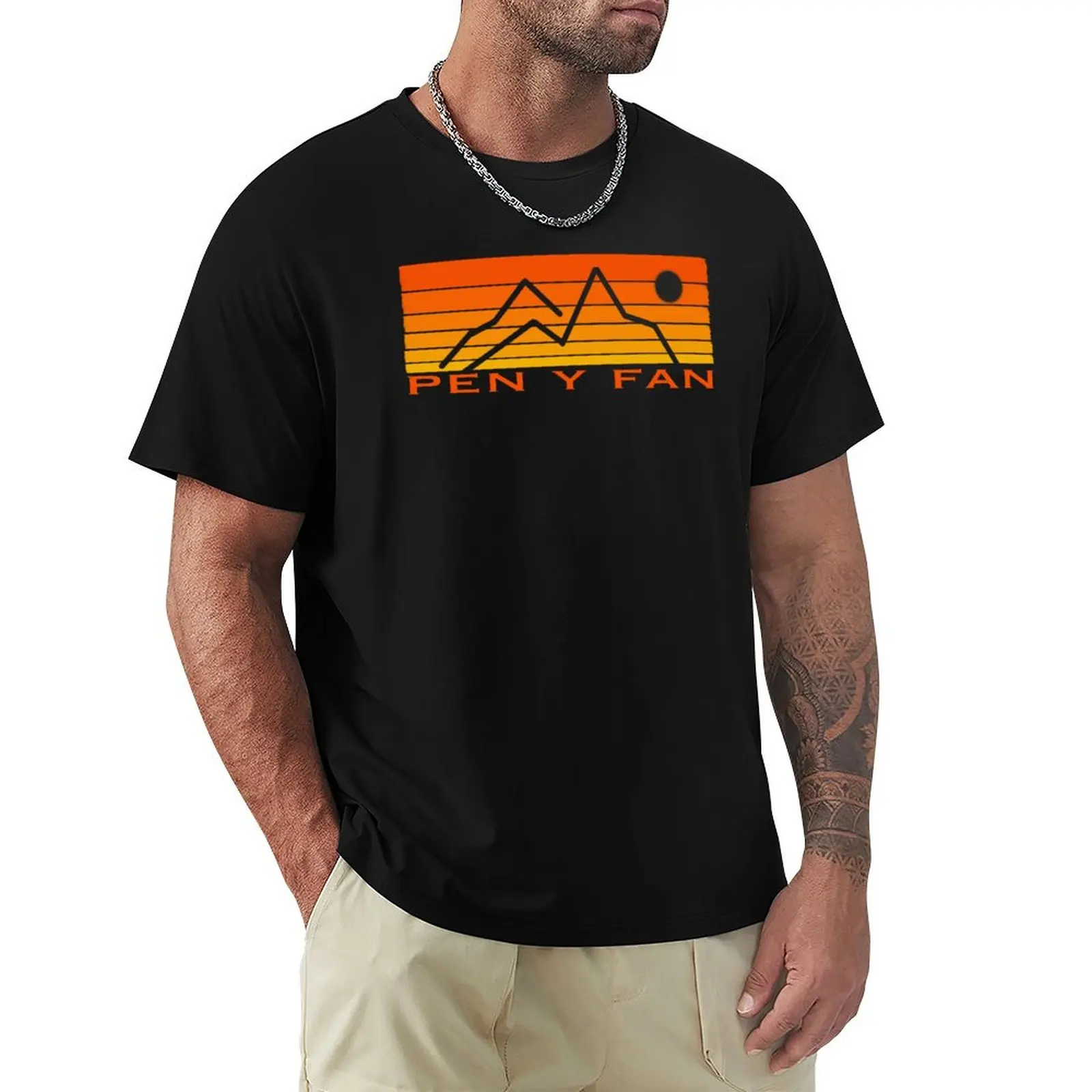

Pen Y Fan Brecon Beacons hiking graphic art wording T-Shirt High Elasticity Sports Tee Shirt