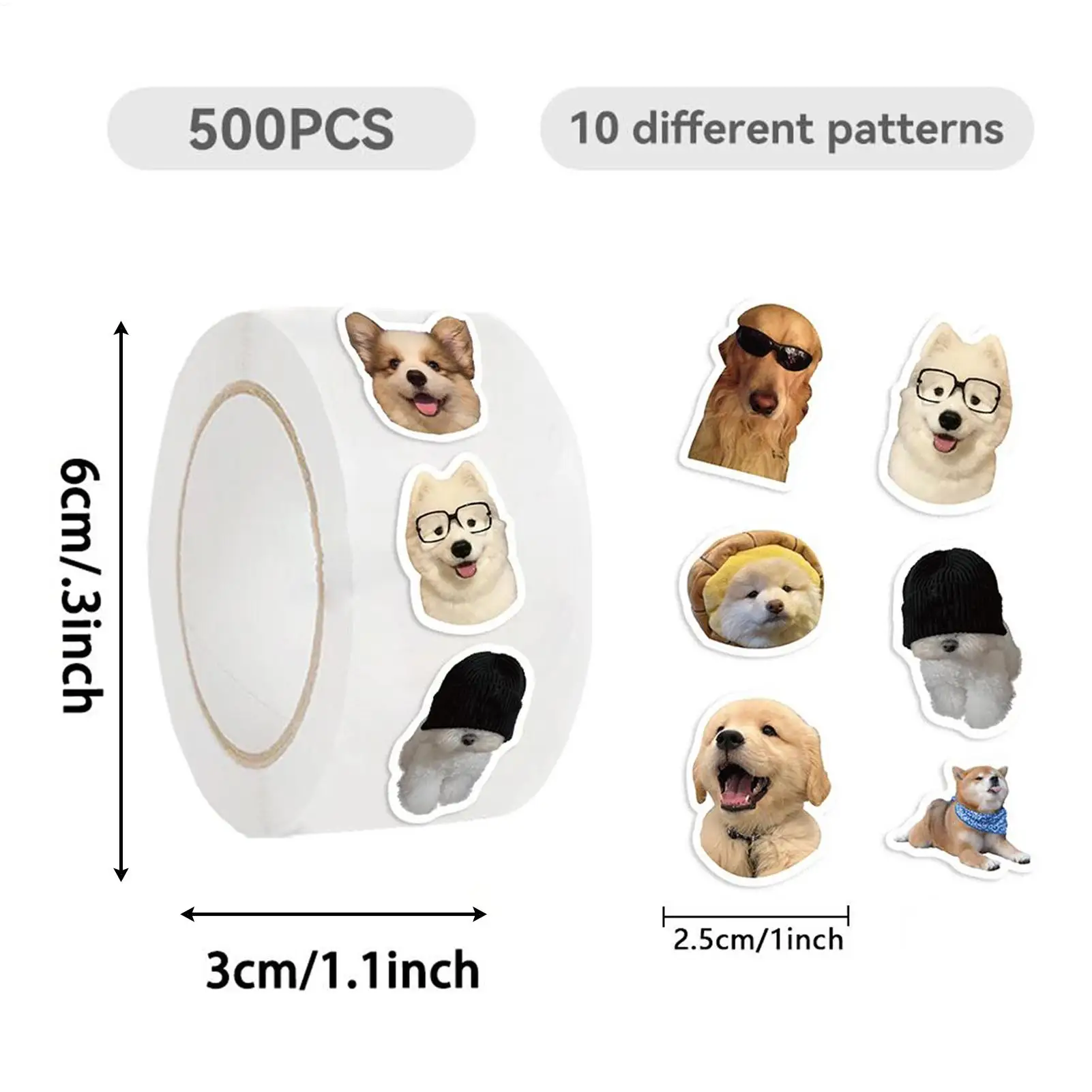 مضحك القط ملصقات 500 ورقة/لفة الشارات الديكور المغلف ختم الديكور للمدرسة حزب مكتب سجل القصاصات دفتر المحمول #6