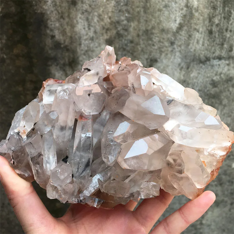 

1220g Larger Real Natural Madagascar Crystal Quartz With Mica Cluster Specimen Energy Spiritual Reiki Healing Room Decor Stones