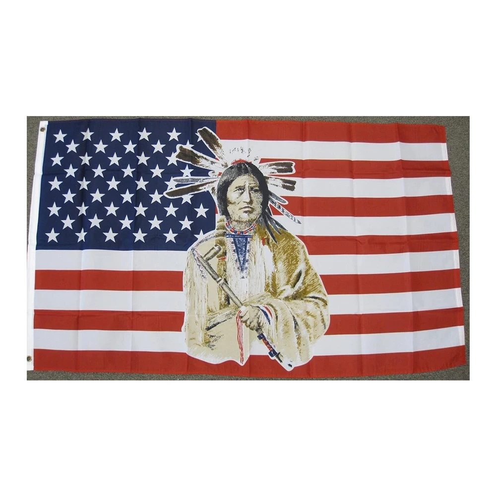 Banner Indiano Americano Con Bandiera Nativa Americana Da 3X5 Piedi