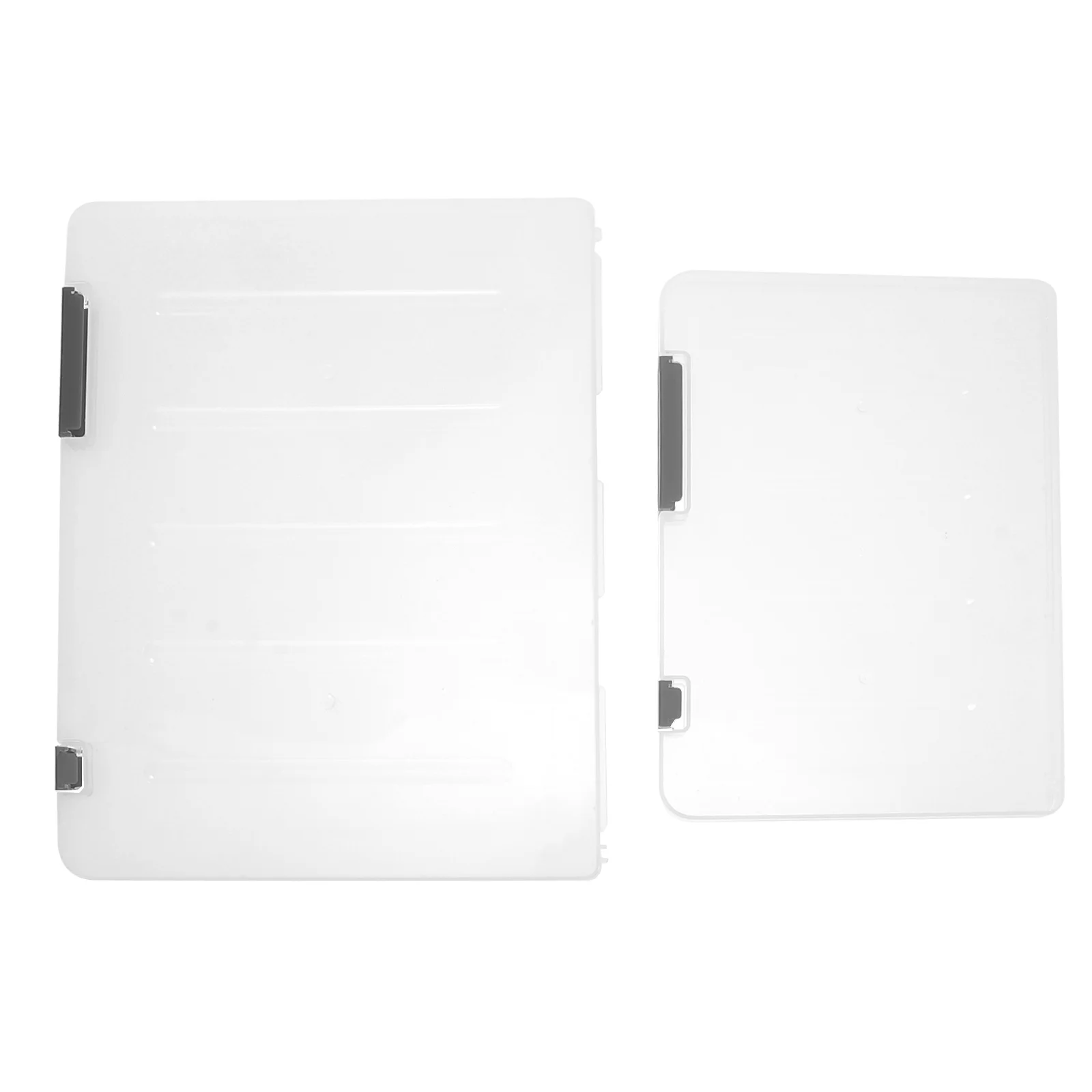 

2Pcs File Boxes Plastic Buckle Document Storage Container Lightweight Organizer Office Files Certificate Storage Box