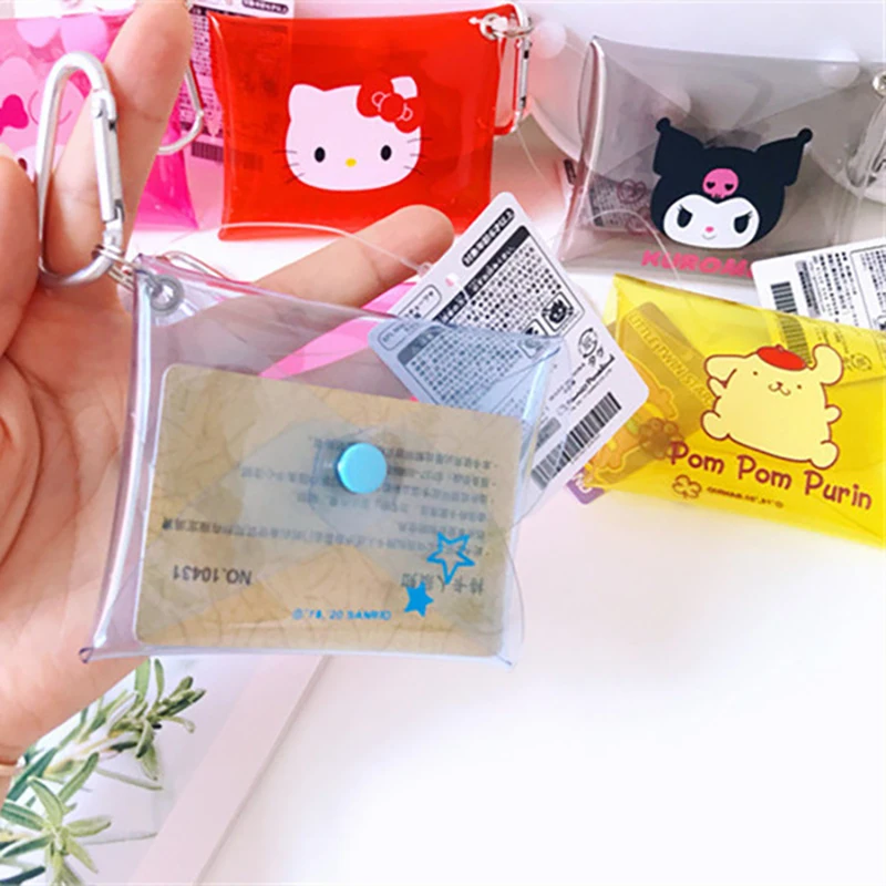 مرحبا كيتي حقيبة الظهر سحر لطيف المفاتيح الكرتون هلام عملة المحفظة الشفافة حافظة للبطاقات متعددة الألوان عيد الميلاد جي #3