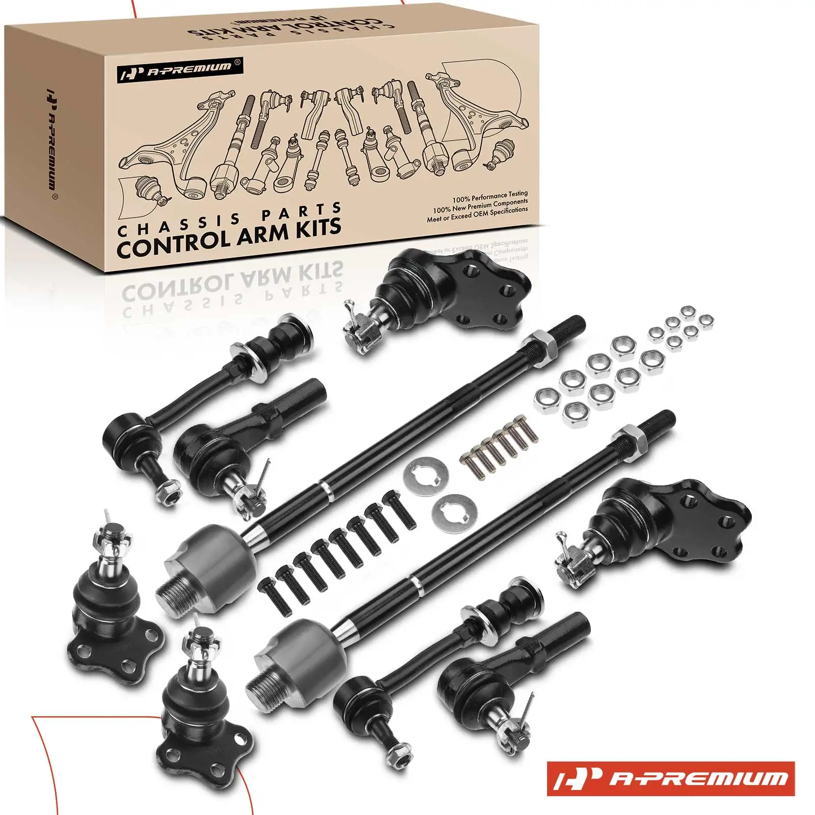 A-Premium 10x Stabilizer Bar End Link with Ball Joint & Tie Rod End for Dodge Durango 1999 Dakota 1997-1999