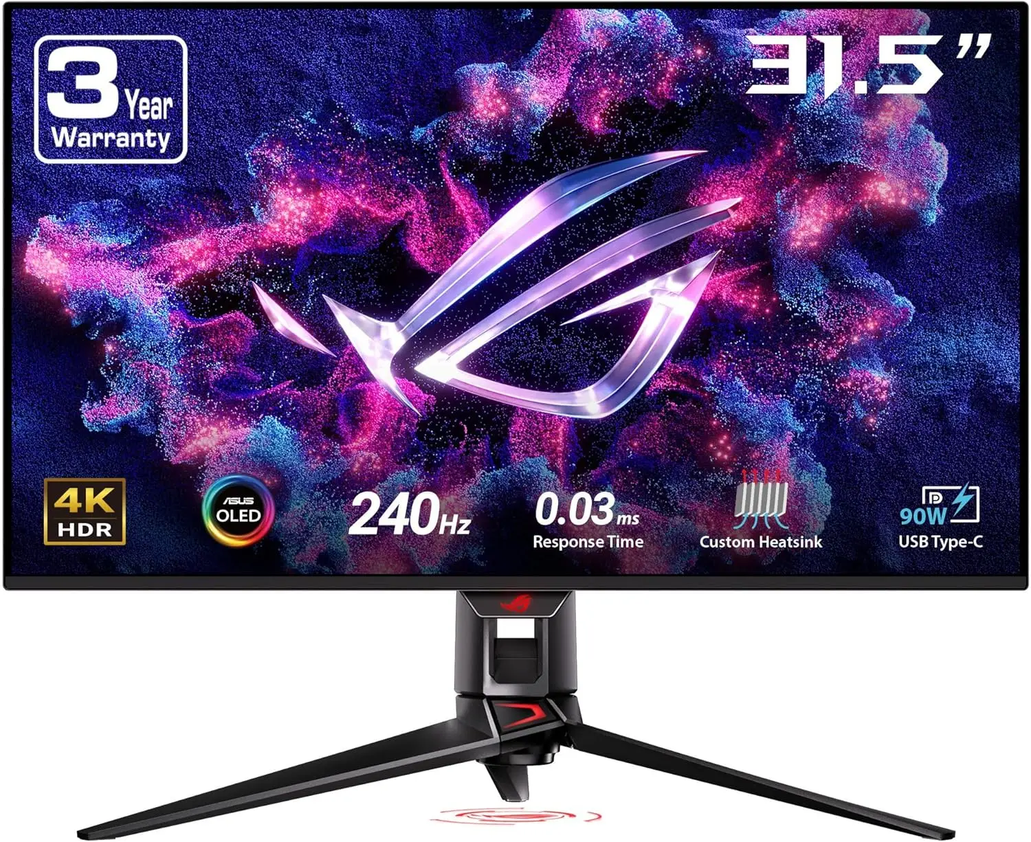 

UHD (3840 x 2160), QD-OLED, 240 Гц, 0,03 мс, совместимость с G-SYNC, специальный радиатор, графеновая пленка, 99% DCI-P3, True 10-bit, USB-C 90 Вт