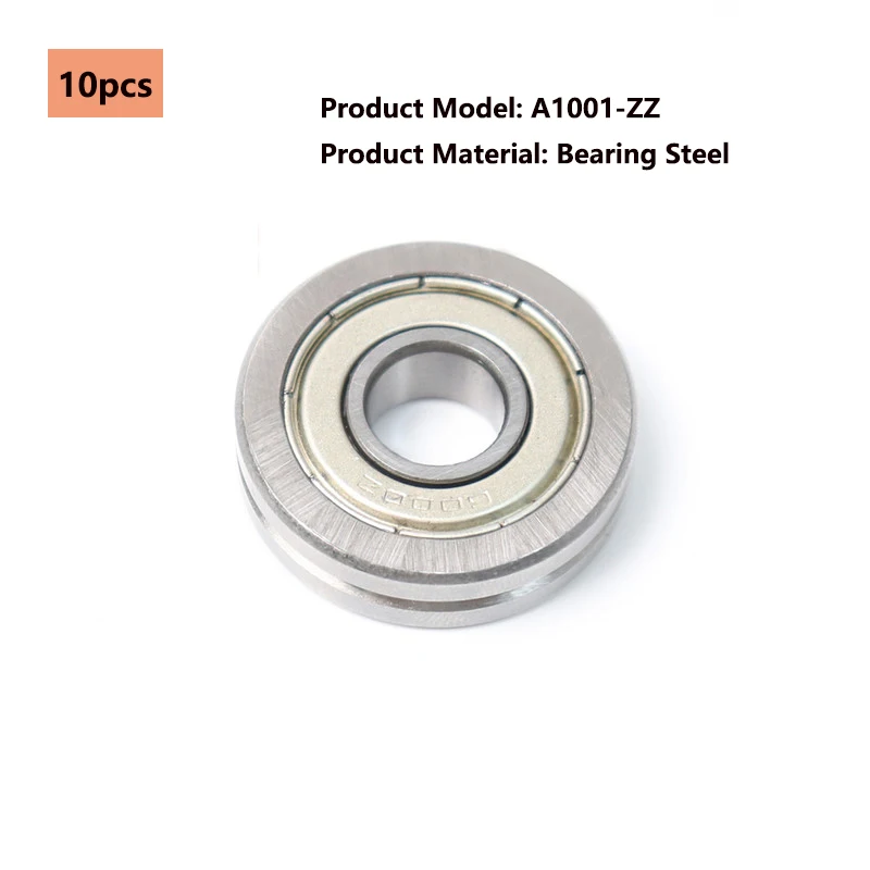 

10PCS A1001-ZZ Deep V Groove Sealed Ball Bearing Bearing Steel Guide Line Wire Track Pulley Rail Ball Bearing