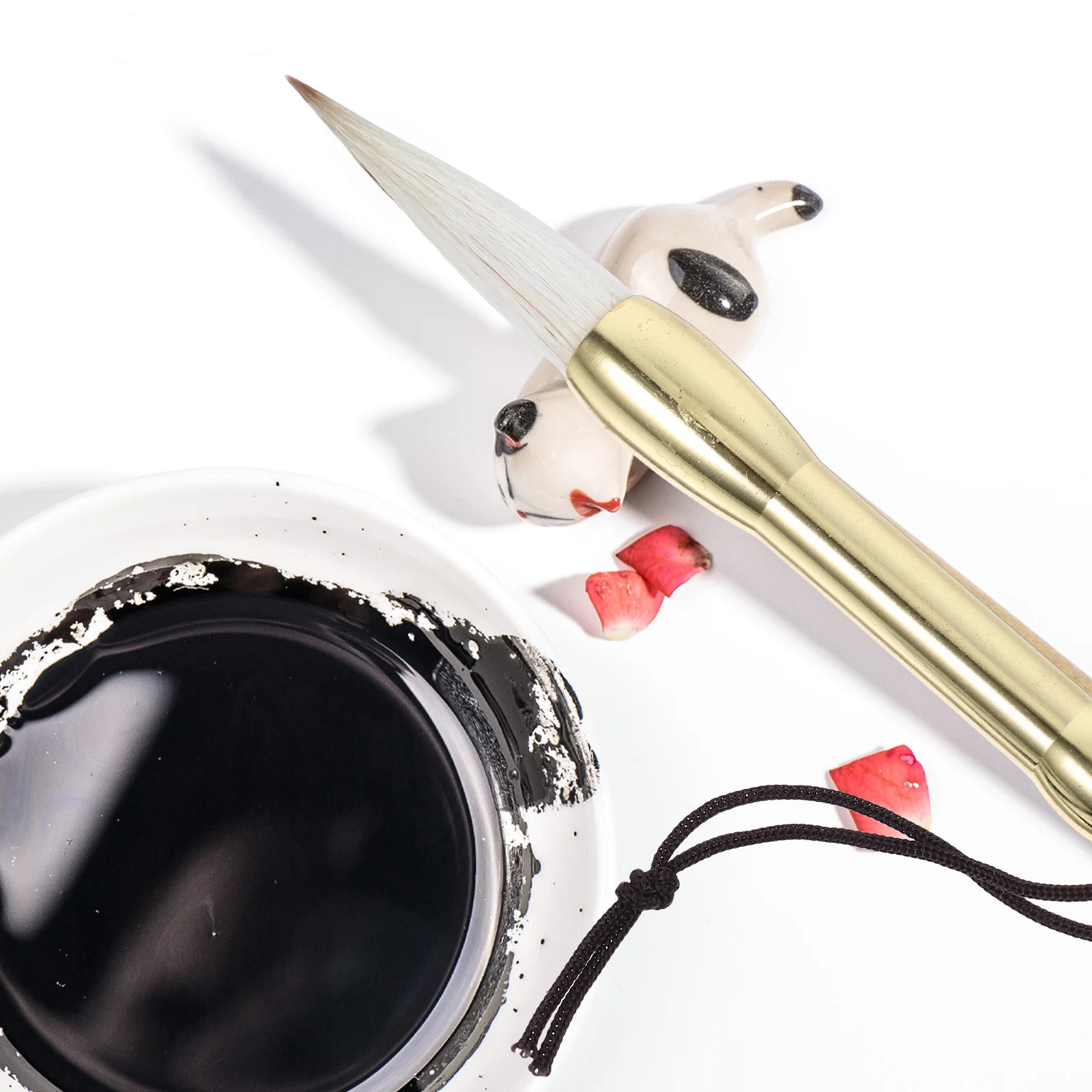 

Mini Calligraphy Brush Copper Rod Smooth Tip For Chinese Calligraphy Watercolor Painting Practice Ink Brush Pen Tool Stationery