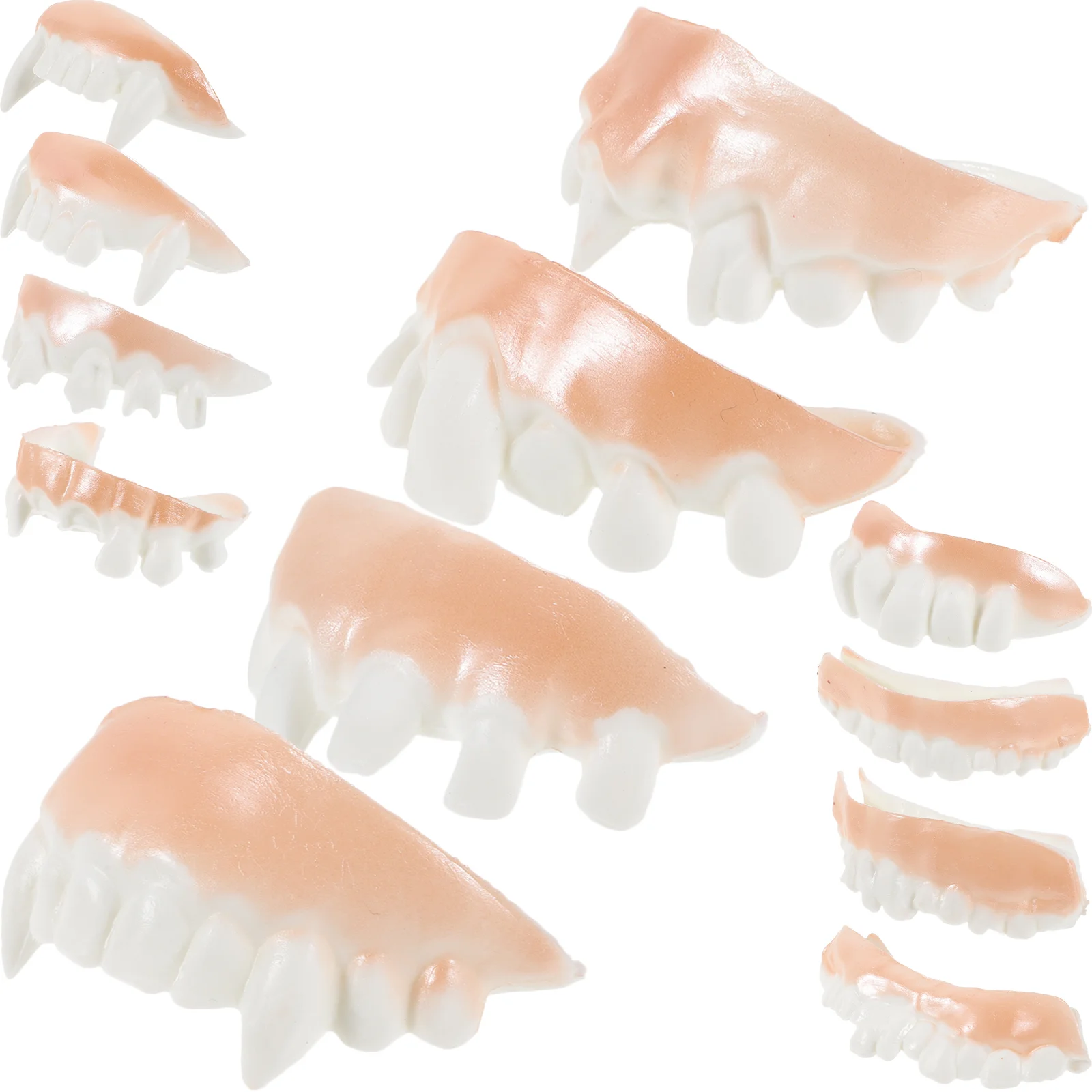 24 Pcs Halloween Dentures Assorted Teeth Fake Tooth False Eye-catching Props Plastic Pvc Funny Photo