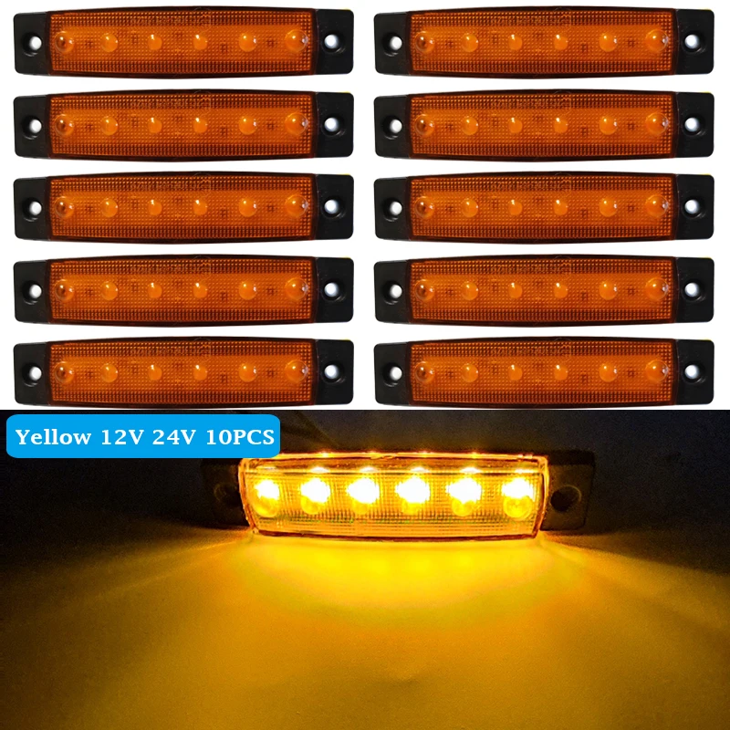 10PCS 24v LED Side Marker Camion Cargo Light Pickup Truck Supplies 12V Trailer Tail Lamp for Scania Truck Parts