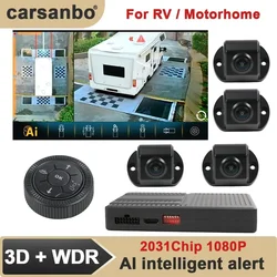 Carsanbo AI 360 Panoramic 3D Bird Eye View Camera Car System AHD 1080P For RV Touring Motorhome