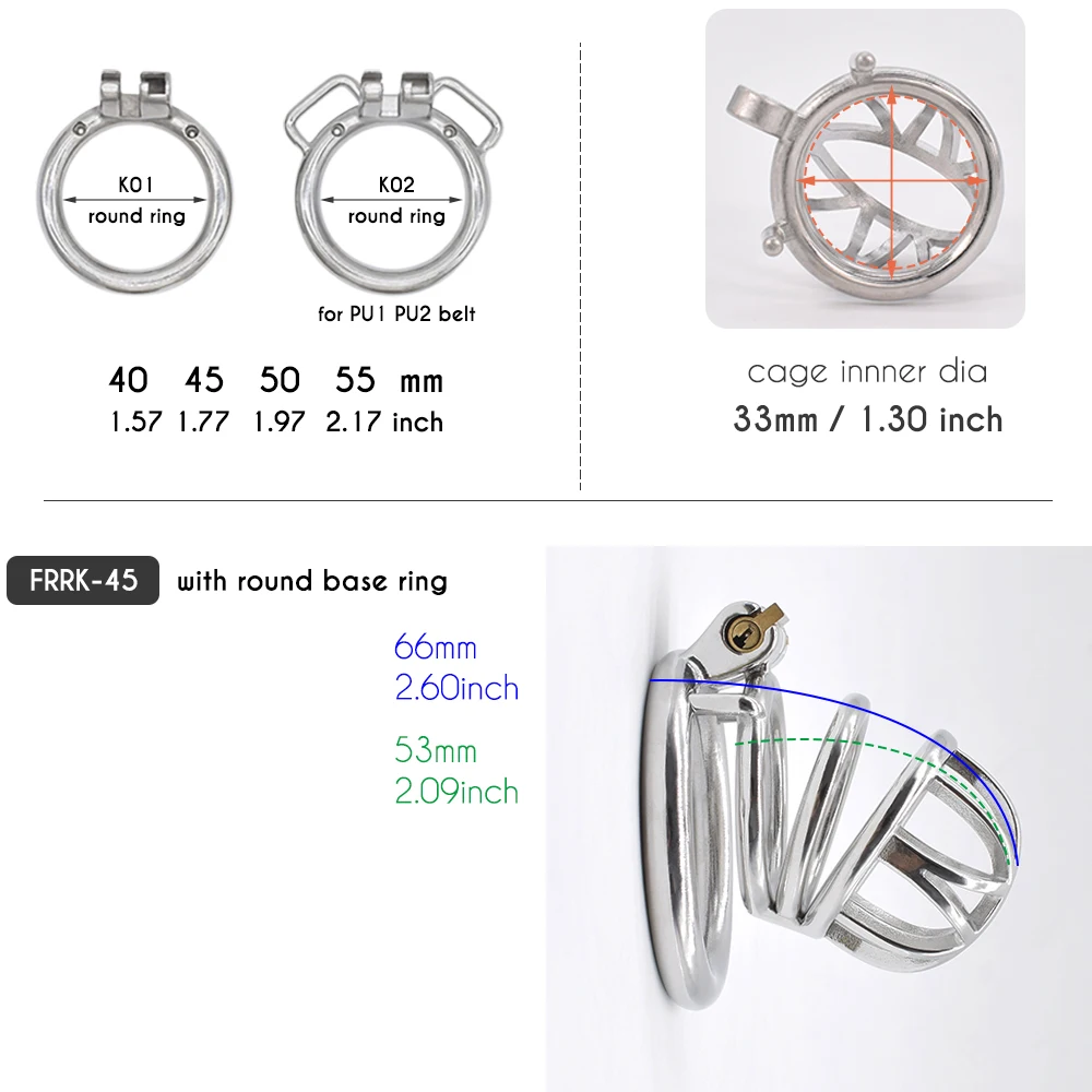 FRRK Stainless Steel Chastity Cage Man Gay Sex Toys Erect Denial Self Bondage Gear Erotic Urethral Lock Device BDSM Products